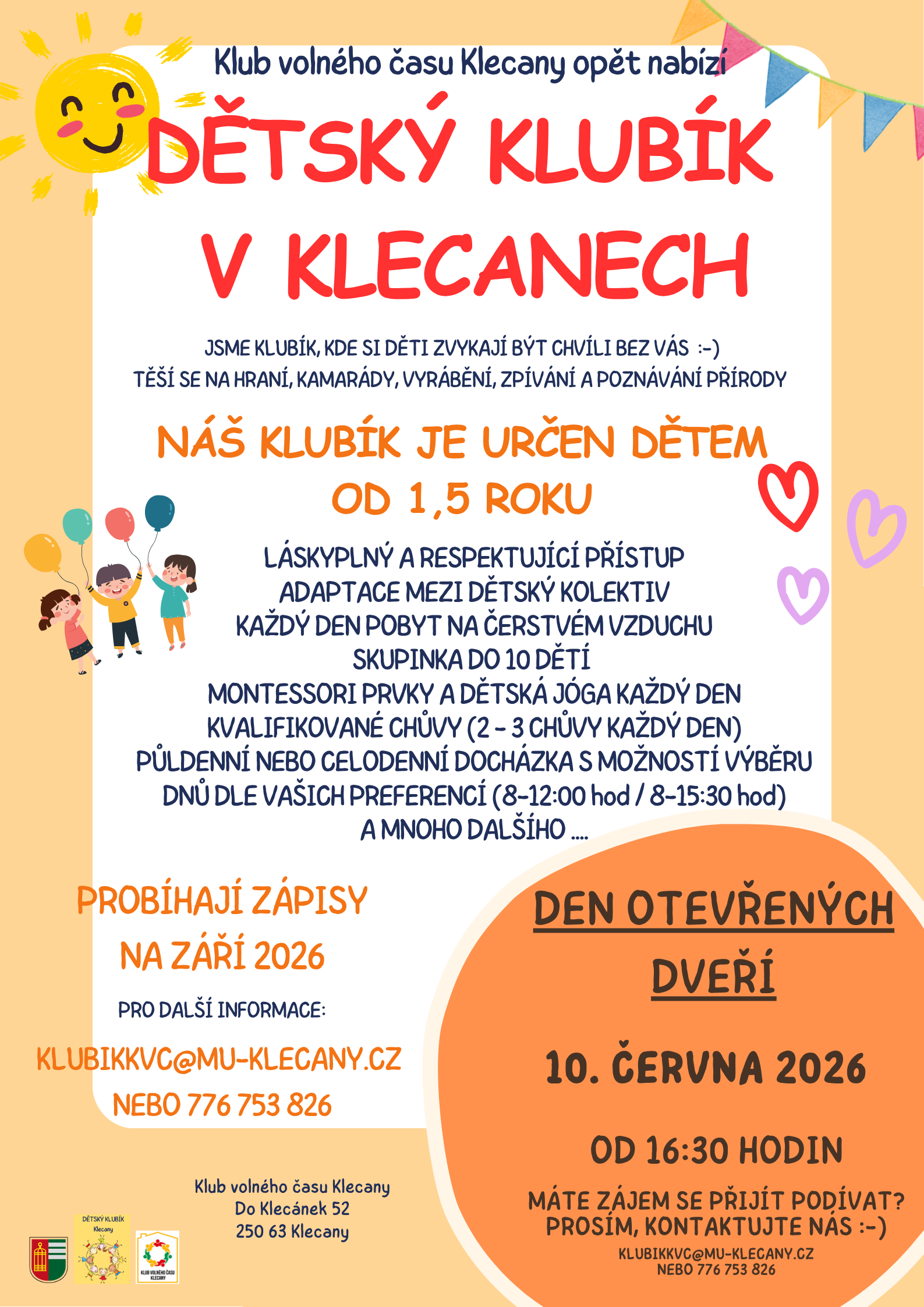 Den otevřených dveří v Klubíku pro nejmenší děti